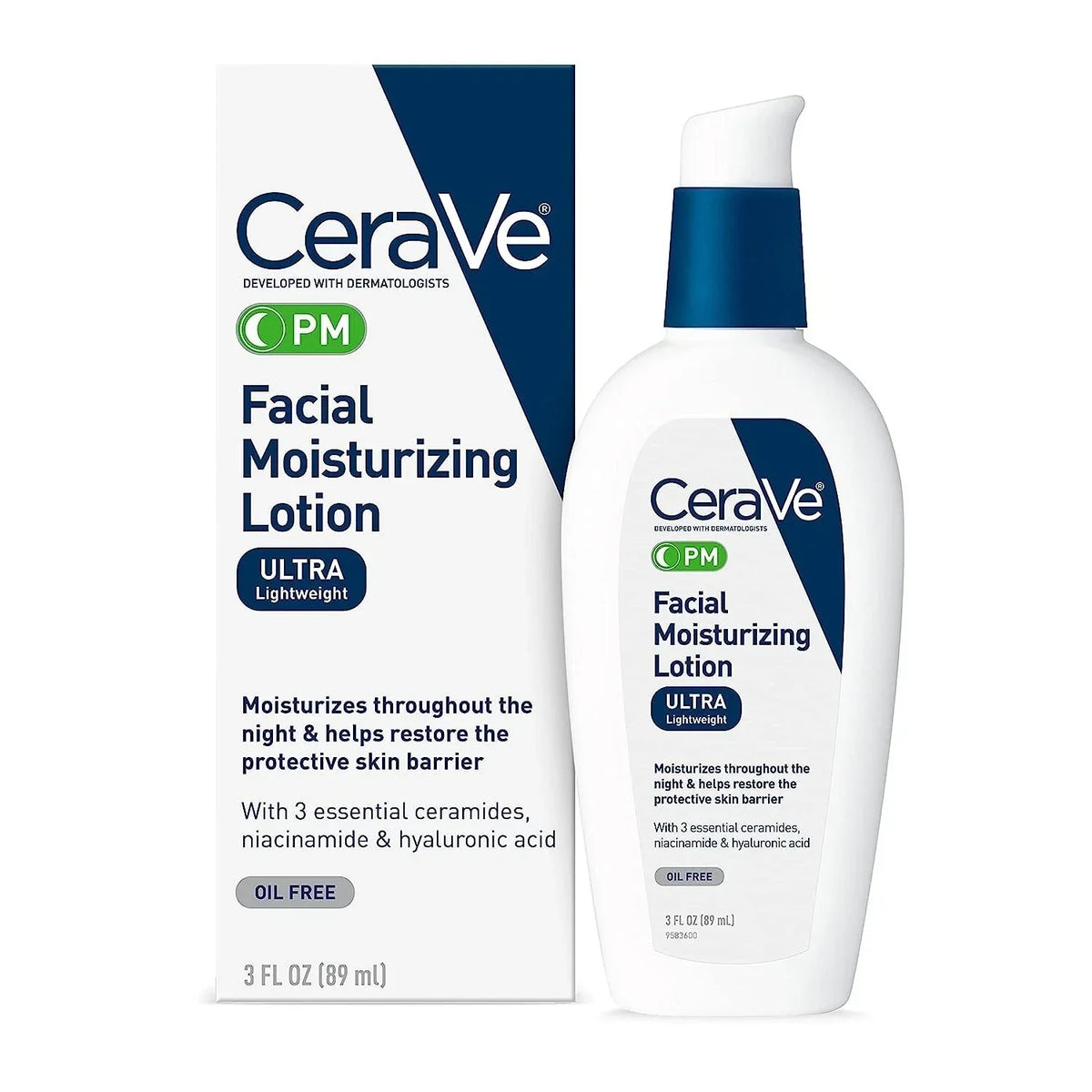 CeraVe PM Facial Moisturizing Lotion Ultra Lightweight 3 FL. OZ (89ml)
